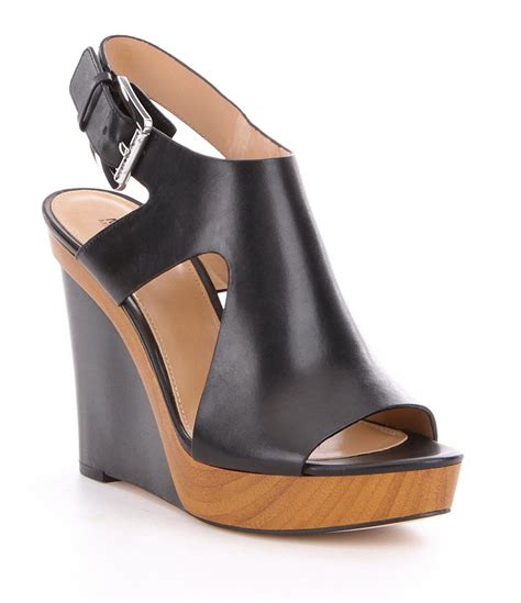 michael kors josephine leather wedge black|MICHAEL MICHAEL KORS Women's Josephine Leather .